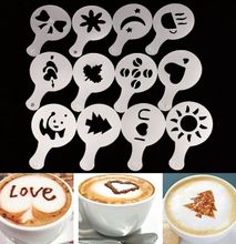 16Pcs/Set Coffee Printing Flower Model Cafe Latte Cappuccino Maker Template